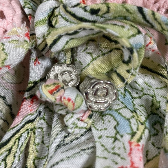 Anthropologie Florets Paisley Sleep Robe Eyelet Lace Romantic Pastel Size Small - Picture 6 of 16